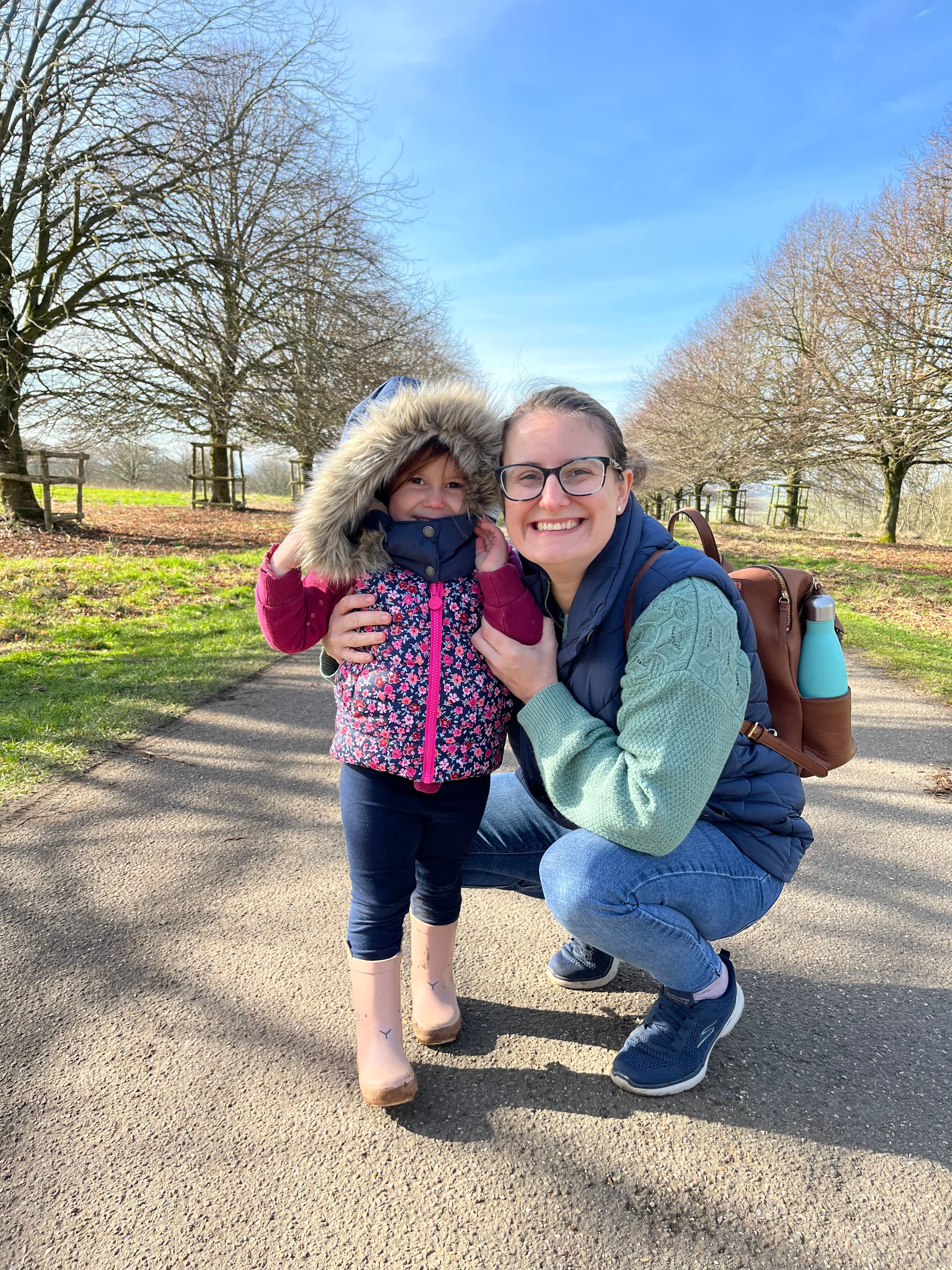 Hayley, founder of FIT for Women, with her daughter outdoors